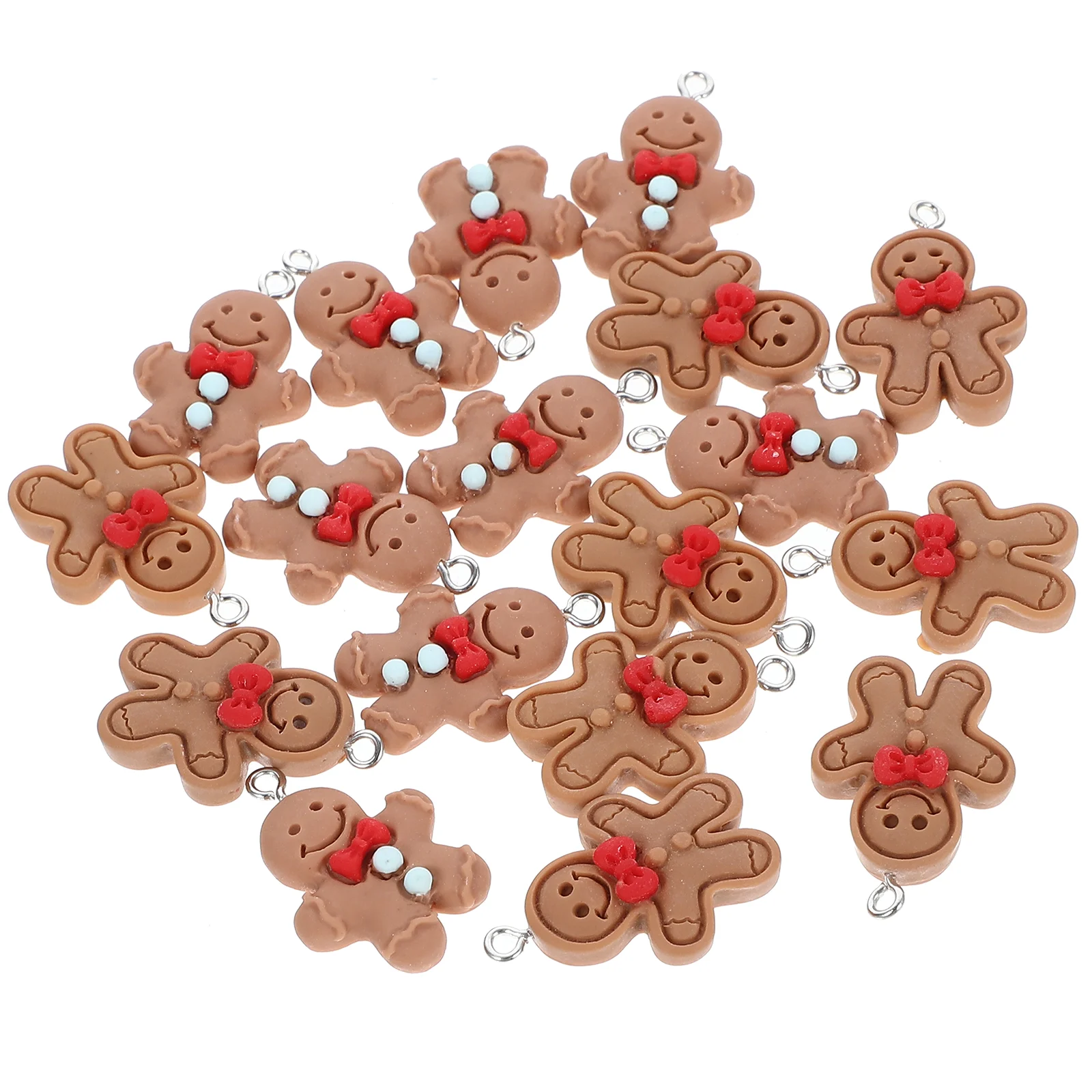 

20 Pcs Dangle Earrings Adorable Accessories Charm Handmade Ornaments Gingerbread Man-shaped Decors for DIY