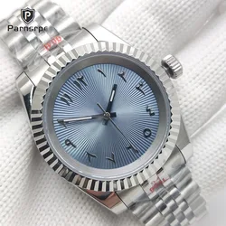 Men's Mechanical Watch Parnsrpe 39mm Blue Arabic Numerals NH35 Watch Sapphire Glass Waterproof Men's Watch