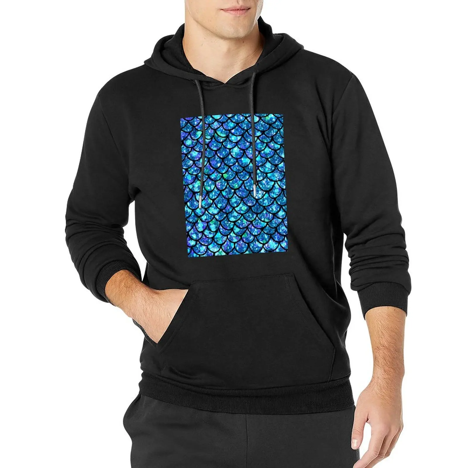 

Magical Sparkly Mermaid Scales Pullover Hoodie men wear men's clothes mens clothing tracksuit