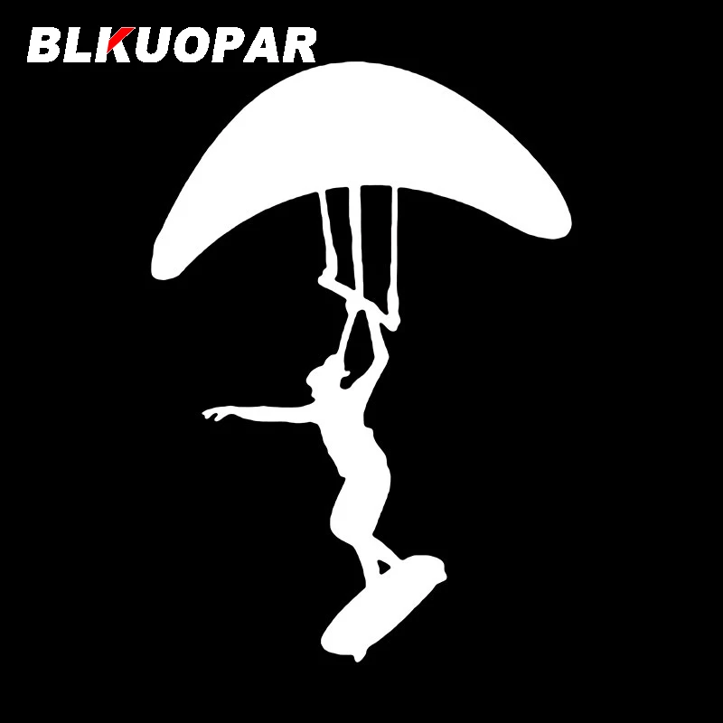 BLKUOPAR Kite Surfing Silhouette Car Stickers Marine Sports Decal Waterproof Die Cut Refrigerator VAN Car Decoration
