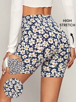 Women Summer Elastic High Waist Shorts Butt Lifting Workout Yoga Pants Breathable Leggings Sports Fitness Athletic Short Tights 3