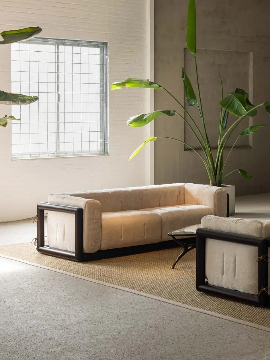 New designer creative simple villa living room modern medieval solid wood sofa