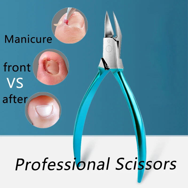 Cortauñas para dedos de los pies encarnados o gruesos, recortador de uñas de los pies, podólogo profesional, pinza para uñas de los pies con Supe de acero inoxidable