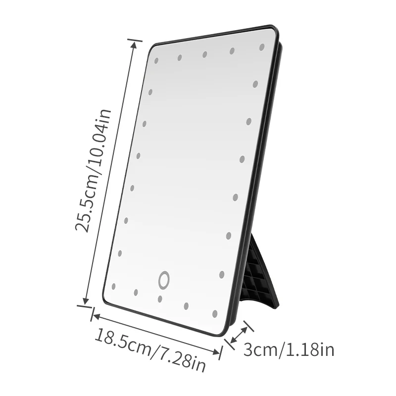 مرآة مكياج LED للمكتب مع تحكم باللمس وإضاءة 22 مصباح LED قابلة للتعتيم، حامل قابل للتعديل، لتطبيق المكياج المنزلي #4