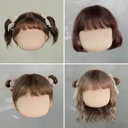 Blyth doll wig soft wavy curving air bangs Long hair Short hair High Ponytail for Big Size Head Doll DianDian Wig 9-10 inch