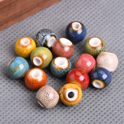 30pcs Round 8mm Fancy Glaze Ceramic Porcelain Loose Spacer Beads Lot For Jewelry Making DIY