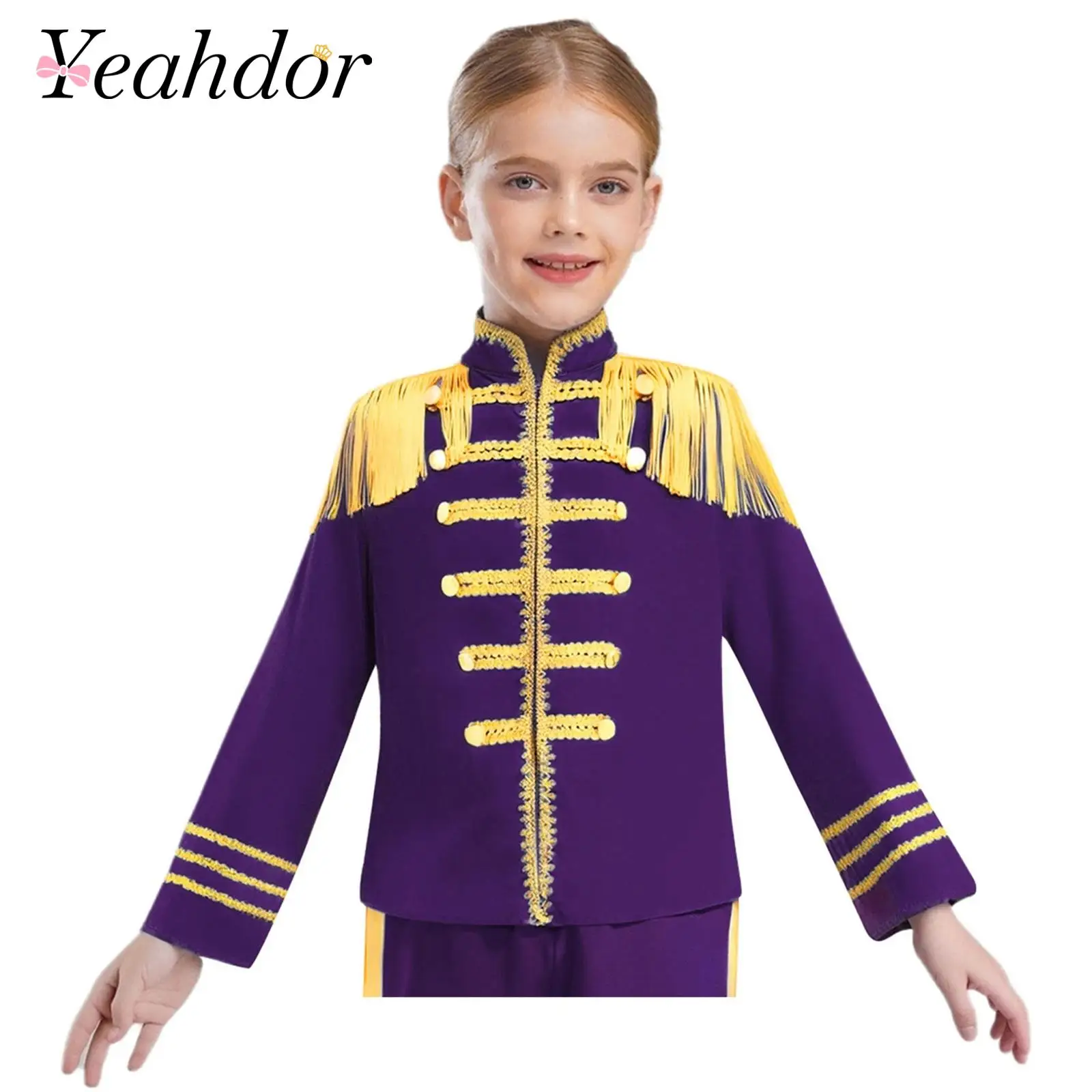 Children Coat Ringmaster Circus Costume Kids 1960s British Pop-Star Rock Band Jacket Musician Singer Uniform Top Cosplay Outfits
