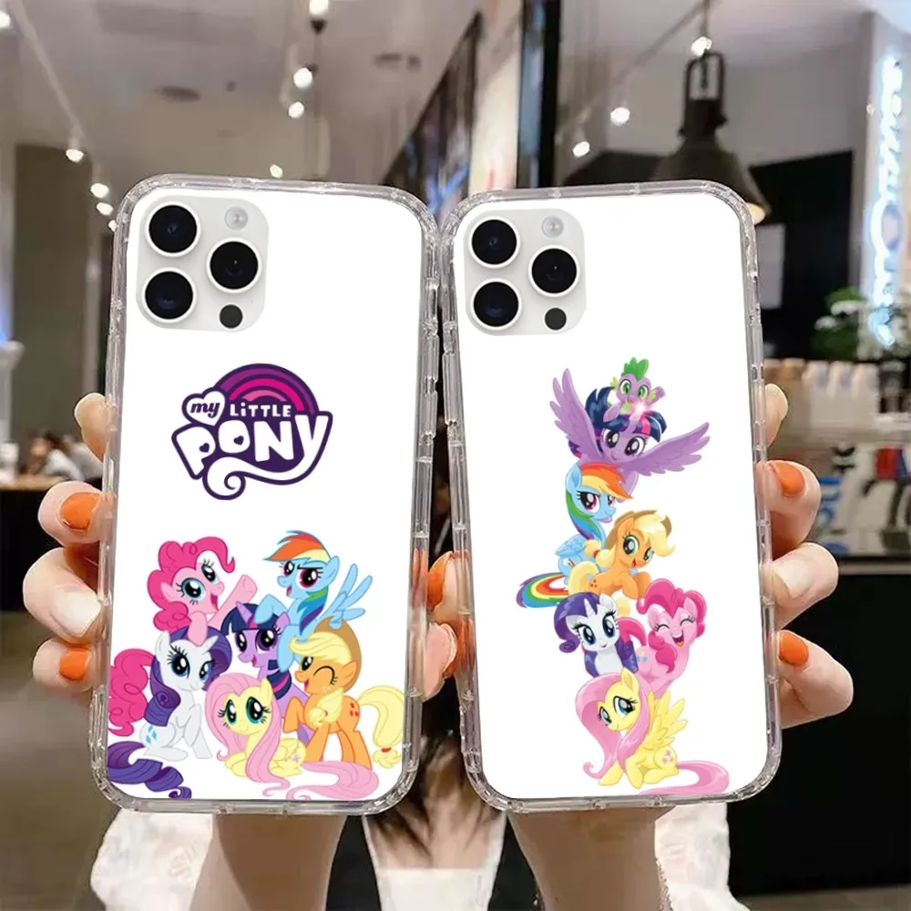 Cute My L-Little P-Pony Phone Case For iPhone 15 13 14 12 11 Pro MAX XR X SE XS iPhone13 14 Mini Transparent Phone Case