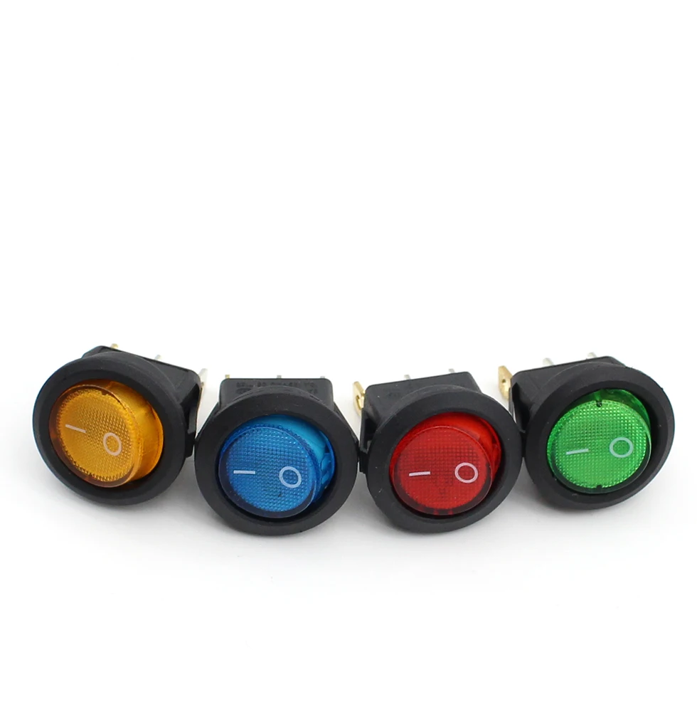 1PCS/5pcs 12V / 220V led switch Light Switch Power Switch Car button lights ON/OFF 3pin Round Rocker Switch