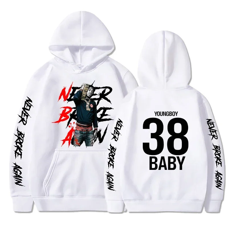 Never Broke Again Herren-Kapuzenpullover, modisches YoungBoy-bedrucktes Sweatshirt für Männer und Frauen, Herbst und Winter, cooler, lässiger Sportpullover