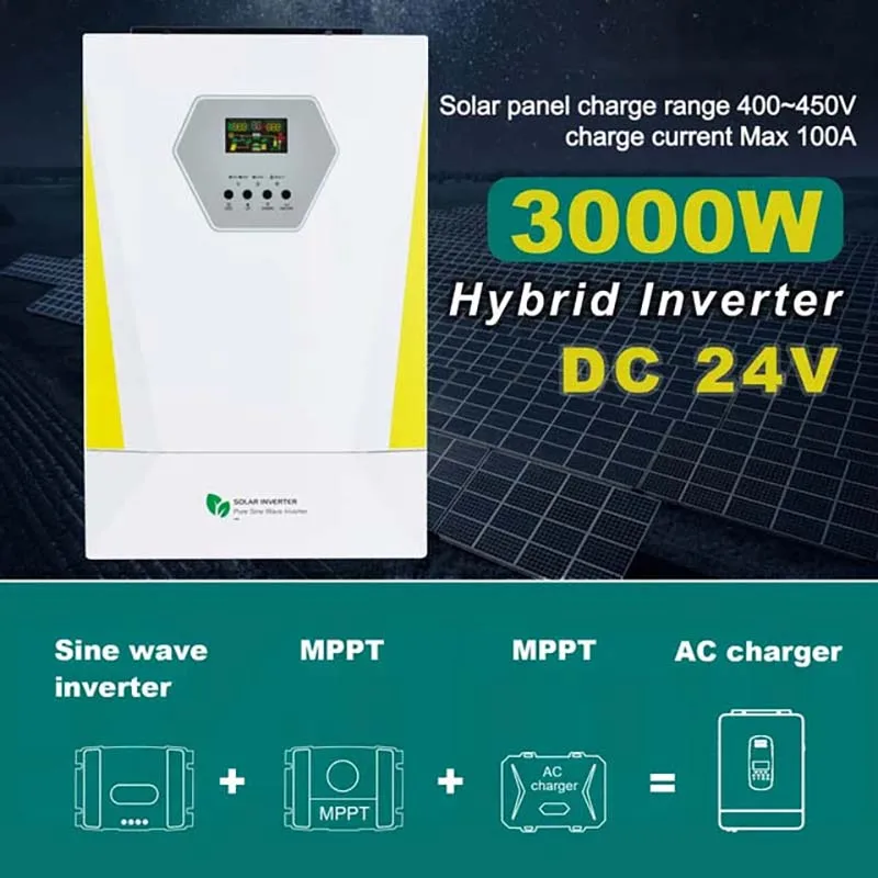 

Techfine 3Kva Pure Sine Wave Inverter 3000W 50/60Hz 220/230/240Vac One Phase Off Grid Solar Inversor