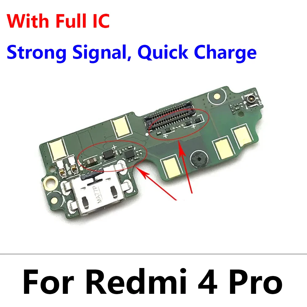 New For Xiaomi Redmi 3 3S 4X 4 Pro 5 5A 6 6A Charging Dock Port USB Charger Connector Plug PCB Mic Board Flex Ribbon Cable