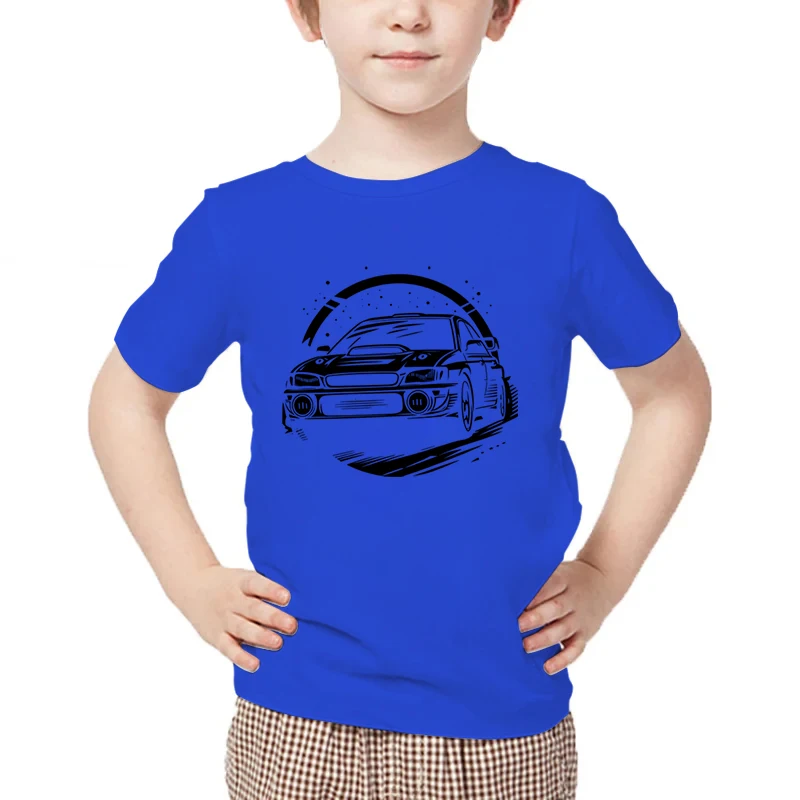 T-shirt imprimé Drift Racing Cartoon pour garçons et filles, tee-shirt du groupe de rallye B, streetwear de voiture, haut à la mode, 2024