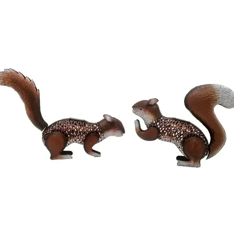 Metal handicrafts painted cross-border foreign trade hot-selling wrought iron squirrel creative animal lawn decoration
