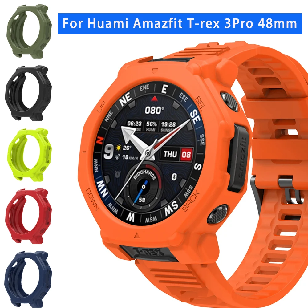 Silikon Fall Für Huami Amazfit T-rex 3Pro 48mm Schutzhülle Anti-drop Abdeckung Stoßstange Für Amazfit T-rex 3Pro Smartwatch Soft Cover