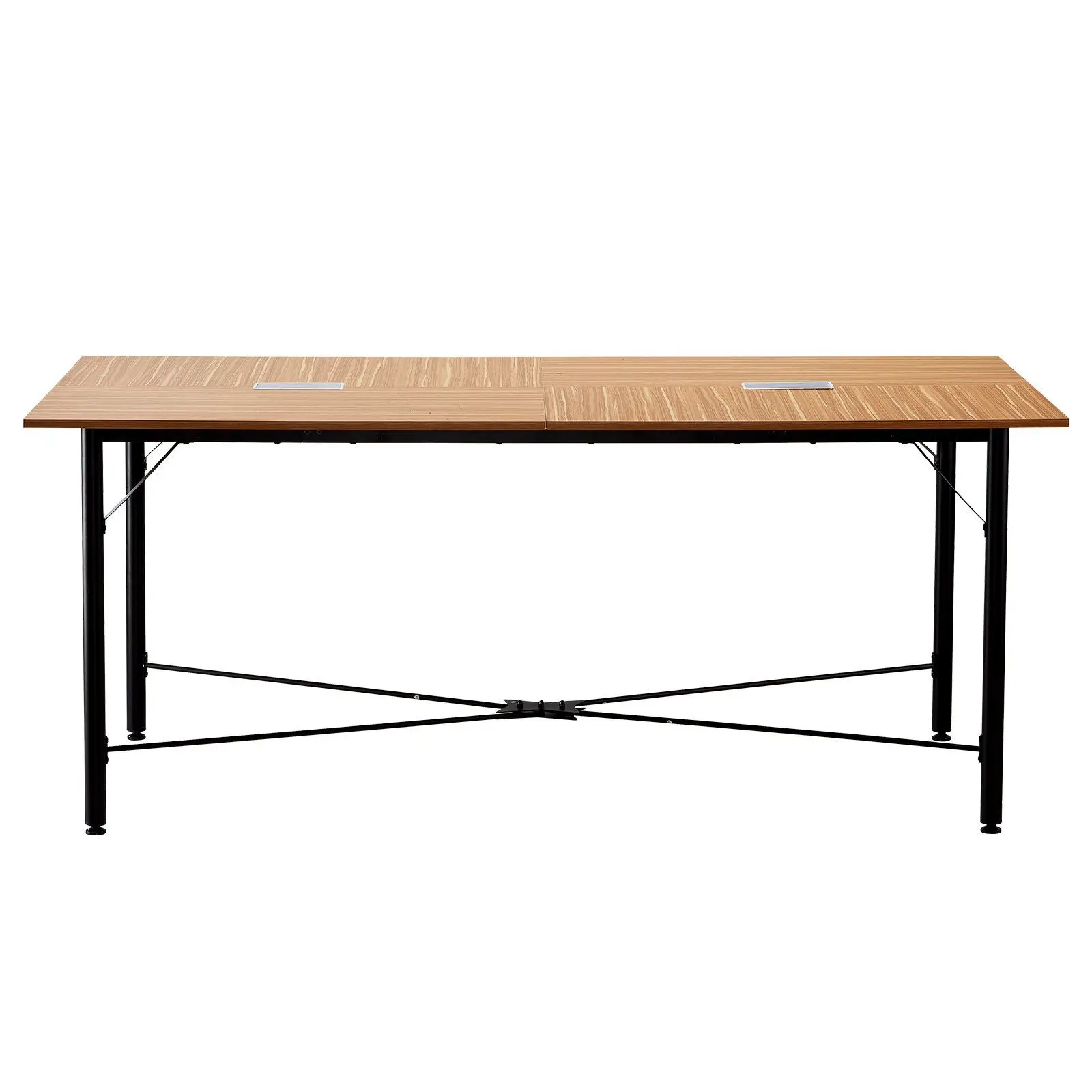 

Conference Table, 6 ft Office Meeting Table for 6-8 Person, Modern Rectangle Seminar Desk with Metal Legs, Meeting Desk Ideal