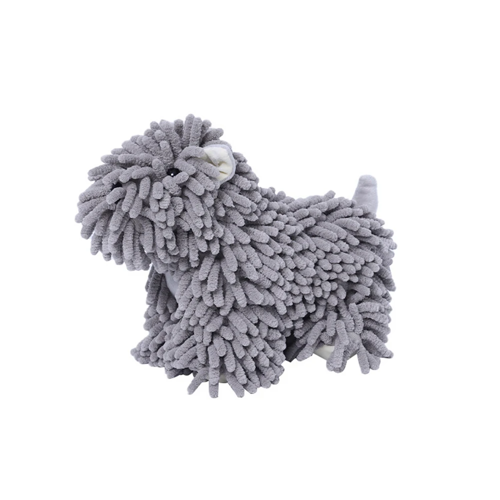 Soft chenille cartoon animal hand towel featuring adorable WestDog design for decorative and functional use in home