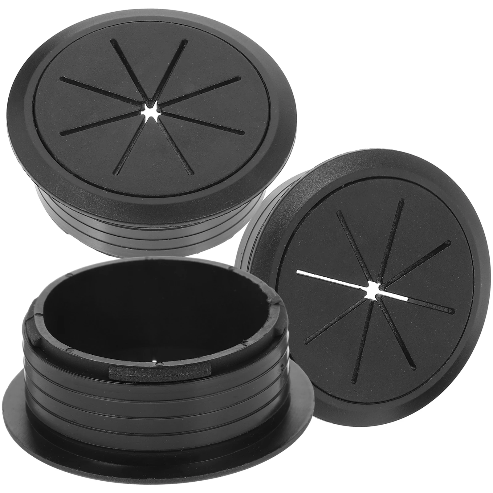 

3 pcs Cable Hole Cover Desk Grommet Decorative Circle Wire Hole Plug for Desktop Tidy Organizer Plastic Round Shape