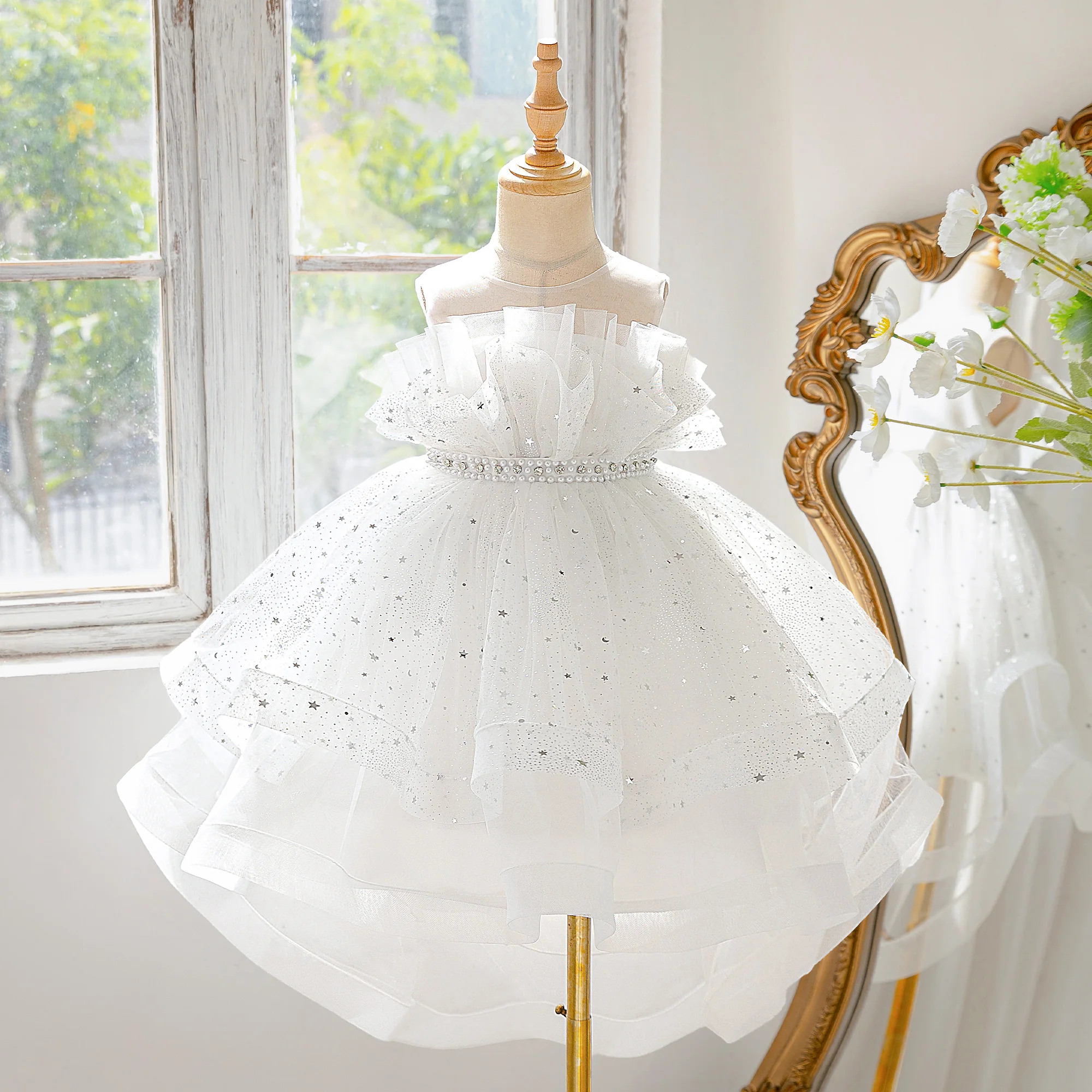 Fashion Baptism Party Girls Dress Elegant Sequin Birthday Wedding Prom Princess Dresses Girl Bridesmaids First Communion Costume image 4