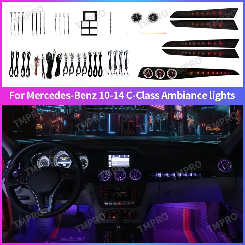 

Applicable for 2010-2014 Benz C W204 Car Ambient Lights Automotive Interior Decoration64 Colors LED Safety assistance systems