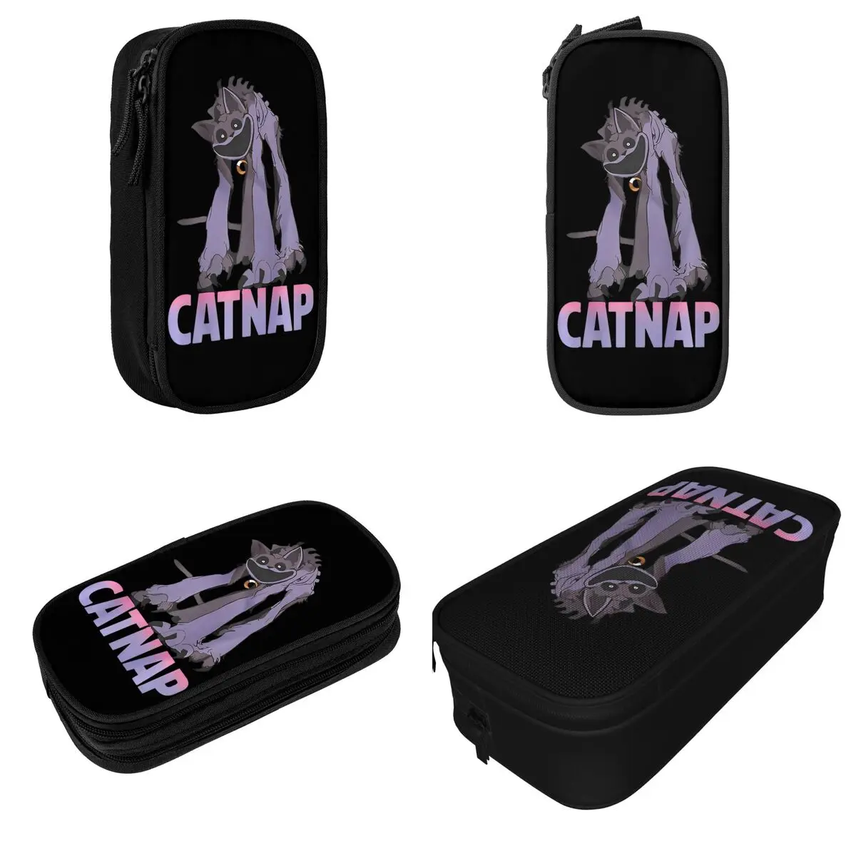 Imagem -02 - Catnap Monstro Lápis Cases Engraçado e Bonito Bolsa Titular da Caneta Vintage Estudante Grande Armazenamento Presente Material Escolar