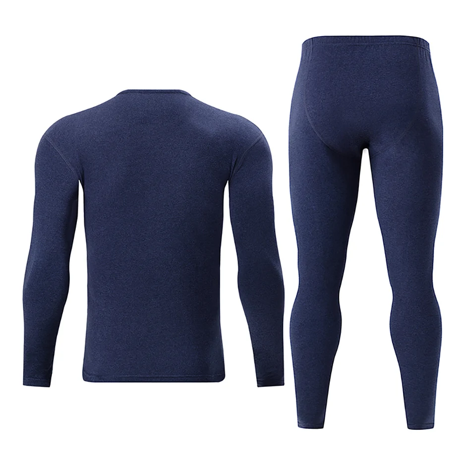 2/4 Stück Herren Einfarbig Einfache Herbst Und Winter Thermo-unterwäsche Bequeme Und Lässige Bottoming Unterwäsche Teenager Pyjama – Detail 23