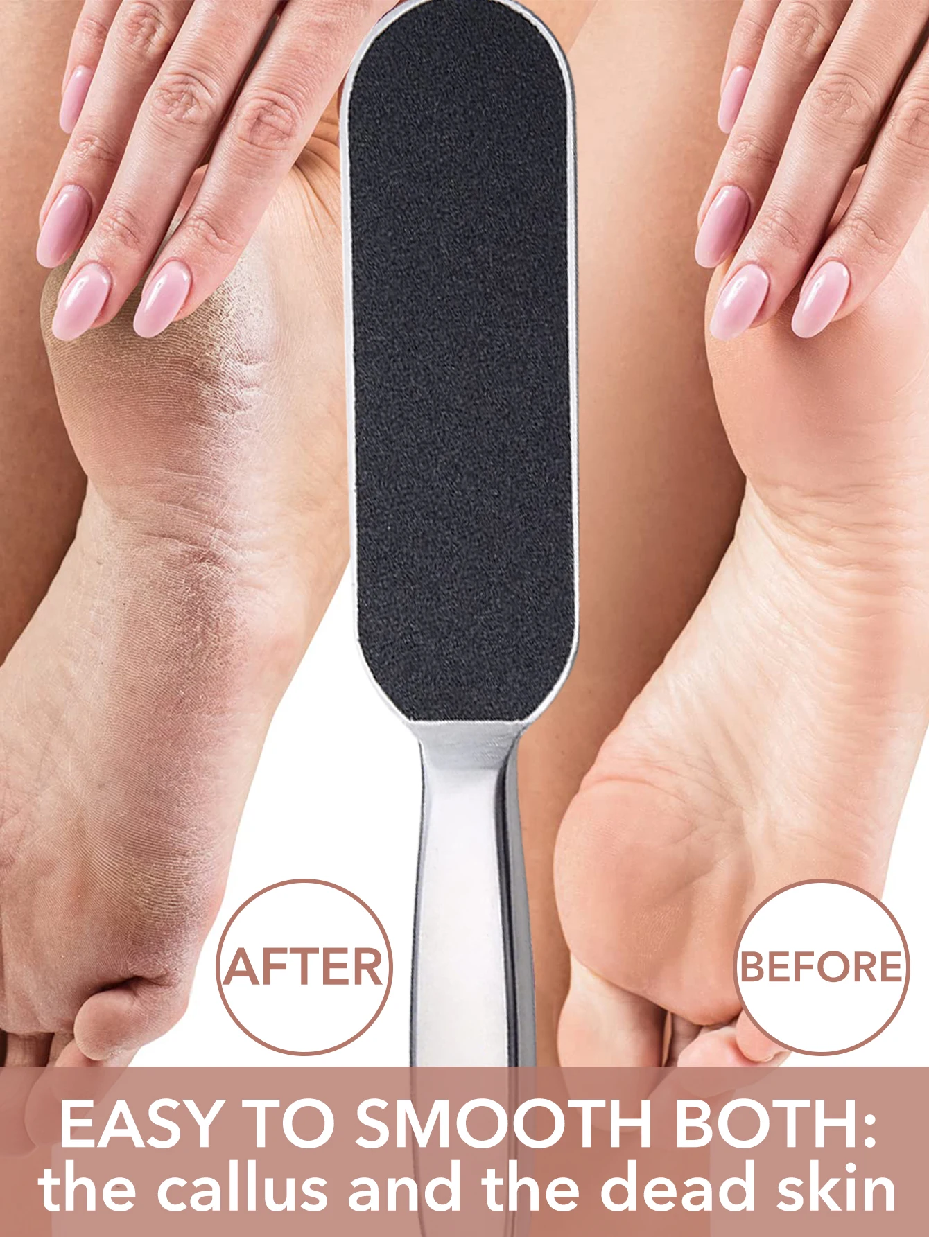 1 SET Professional Pedicure Foot File Double Side with 10 Replaceable Pads Stainless Steel Cracked Skin Corns Callus Remover Fee