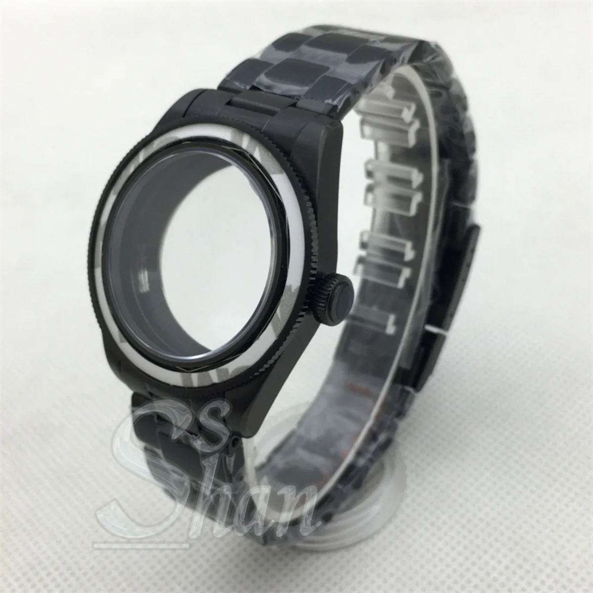 Черный корпус диаметром 39 мм, сапфировое стекло и безель подходит для браслета из нержавеющей стали с механизмом NH34 NH35 NH36 ETA2824 PT5000.