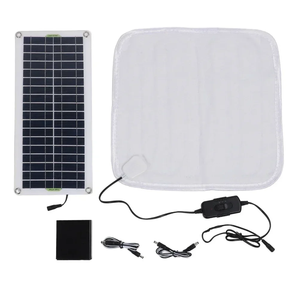 Solar Power Electric Heating Blanket for Winter Outdoor Camping Protable Chair Warmer Heating Pad 12V 50W Solar Power Panel