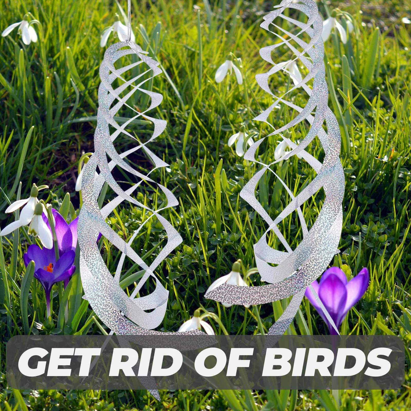 

3 Pcs Reflective Revolving Bird Repellent Hanging Adornment Silver Color Garden Decoration Anti Bird Pest Control Tool Yard