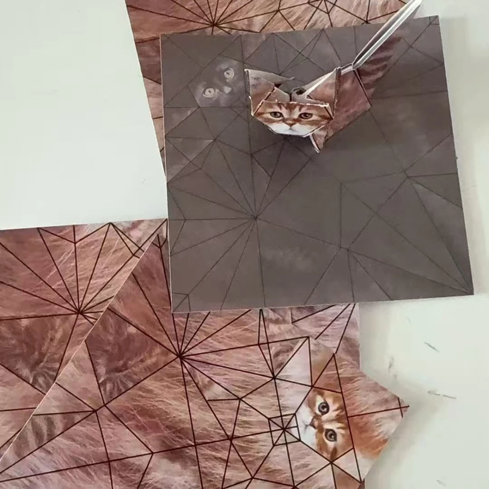 

1sets Creative DIY Origami Craft Paper Animal Folding Cats Dogs Dinosaurs Fun Handmade Art Craft Folding Paper for Kids Gifts