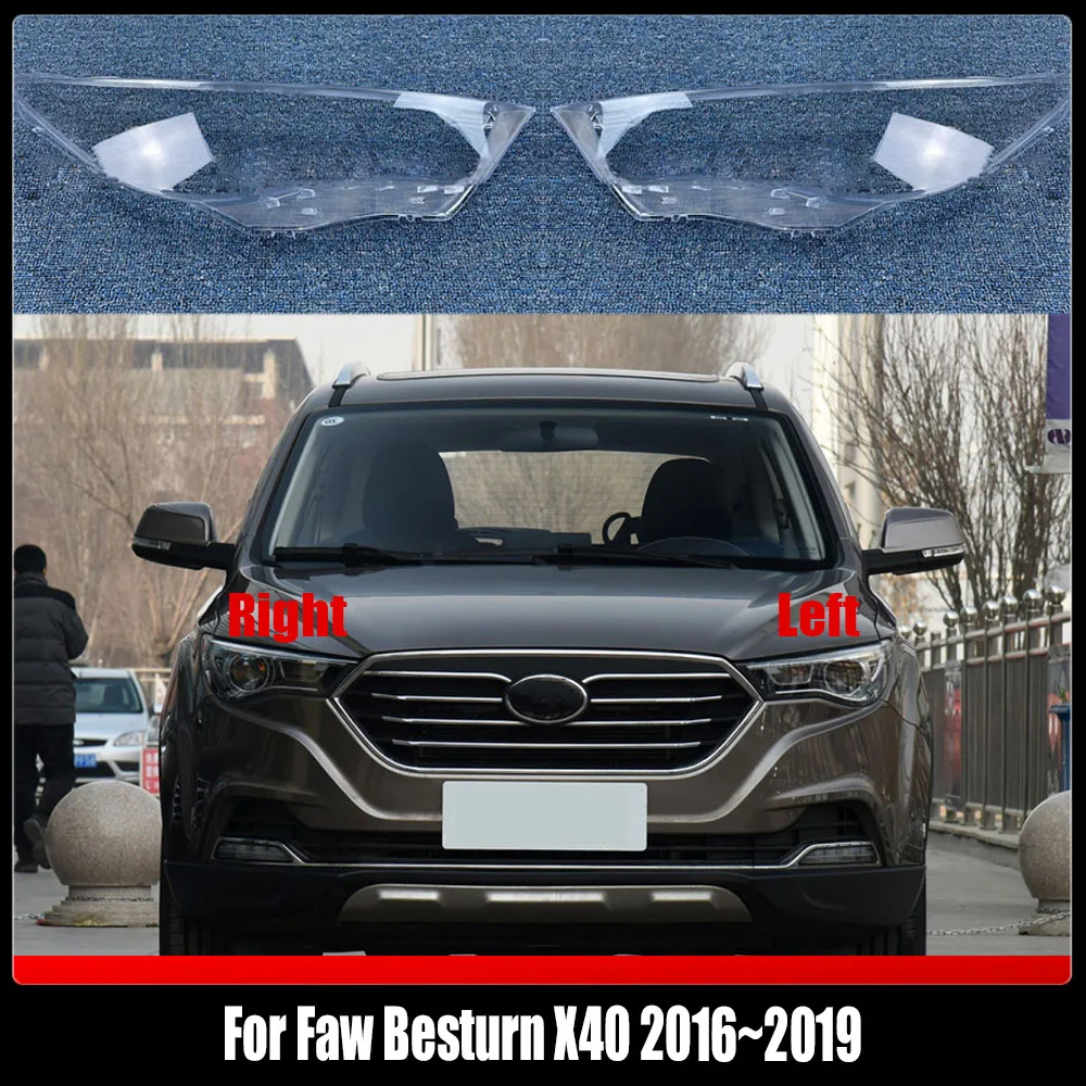 

Car Front Headlight Cover Auto Headlamp Lampshade Lampcover Head Lamp light glass Lens Shell Caps For Faw Besturn X40 2016~2019