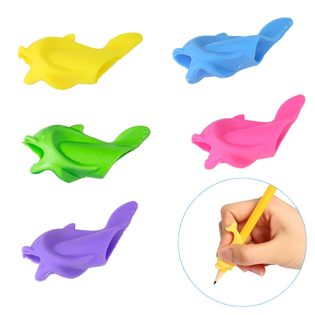 

10pcs Children Kids Grip Pen Holder Fish-shaped Soft Toddler Learning Writing Tool Correction Device Pencil Grasp Aid Stationery