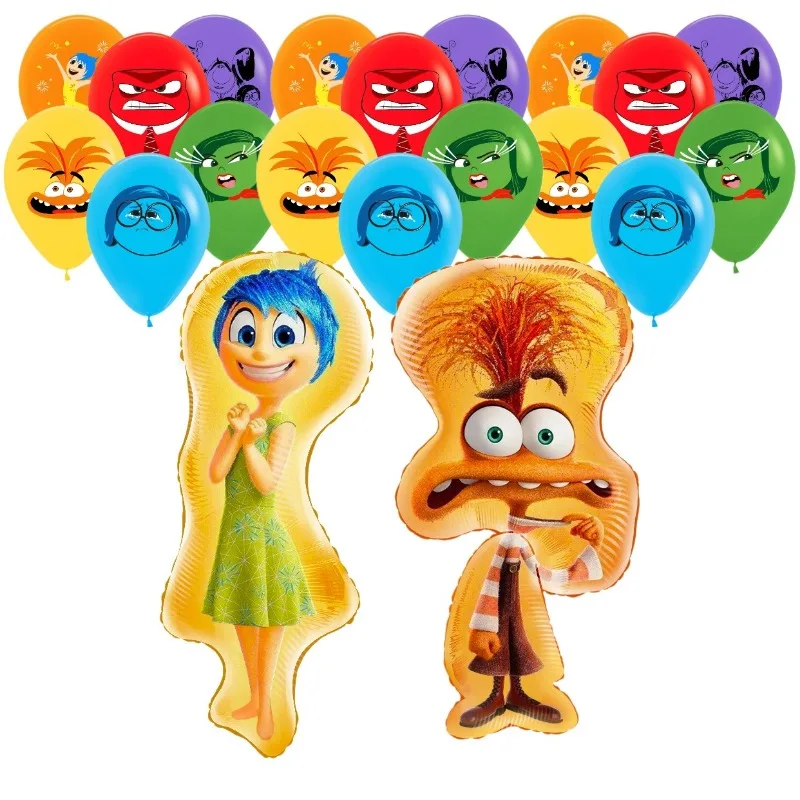 20pcs Disney Inside Out 2 Balloon Anime Figure Joy Anxiety Birthday Party Decoration Baby Shower Supplies Aluminum Foil Balloons