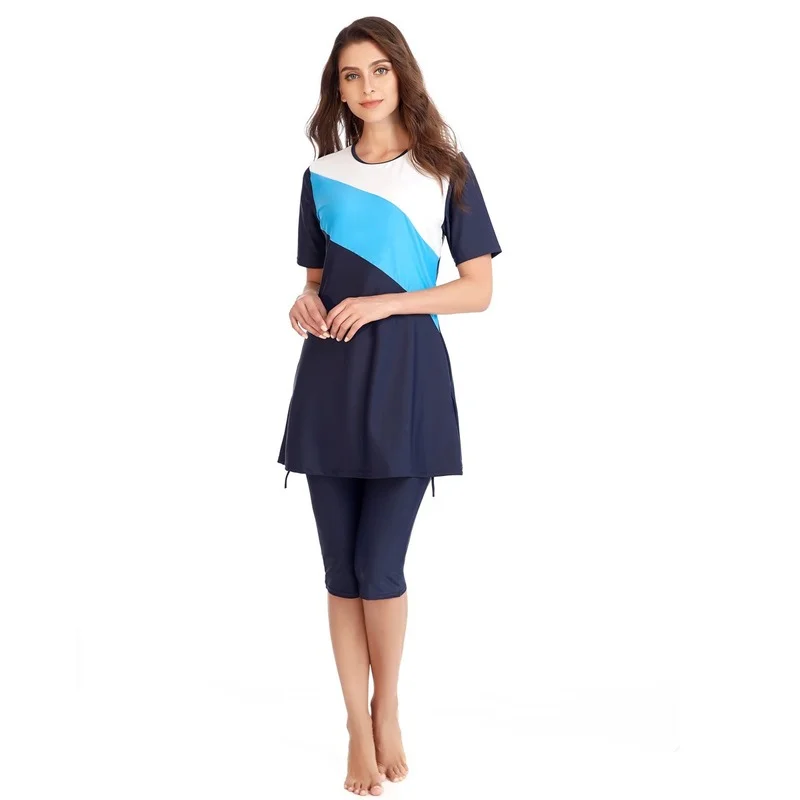 

2025 Modest Swimsuit Bathing Suit Women Muslims Fashion Burkini Muslim Swimwear Loose Ladies Short Women Conservative Beachwear