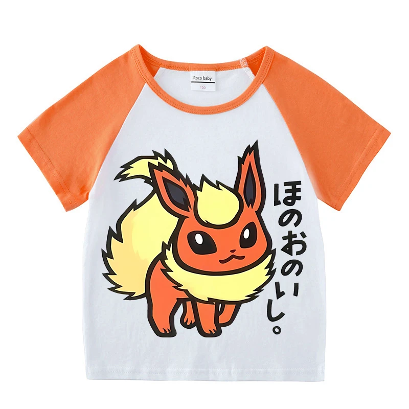 Pokemon crianças camiseta verão manga curta roupas pikachu bulbasaur kawaii anime figuras t na moda algodão casa roupas topo