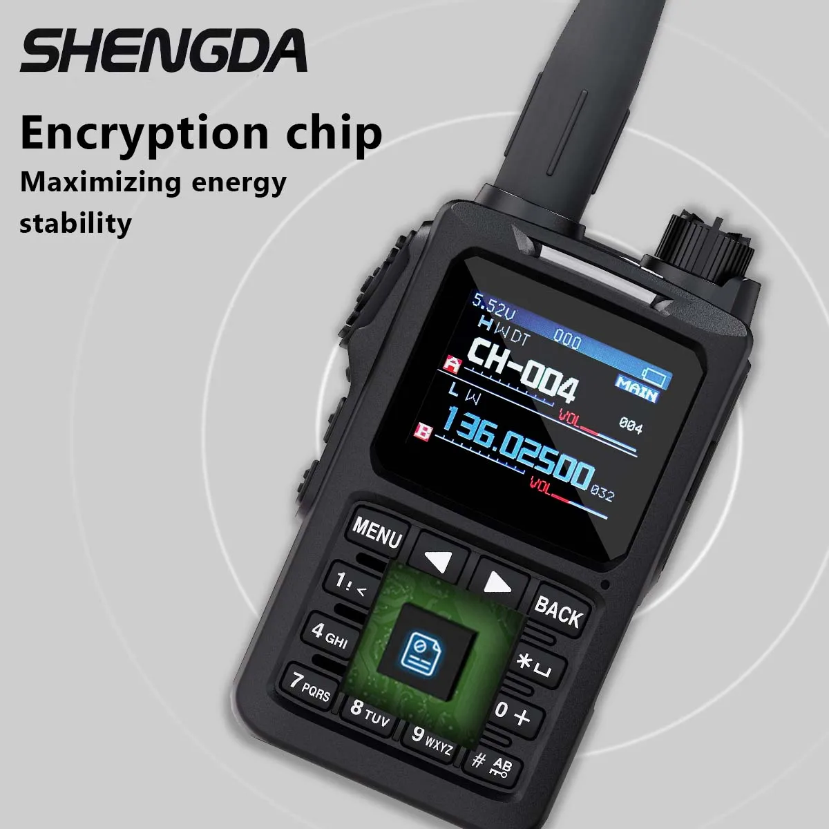 SHENGDA FT-70 무전기 5W 원키 주파수 매칭 채널 스캔 UHF/VHF 4밴드 LCD 디스플레이 대용량 배터리