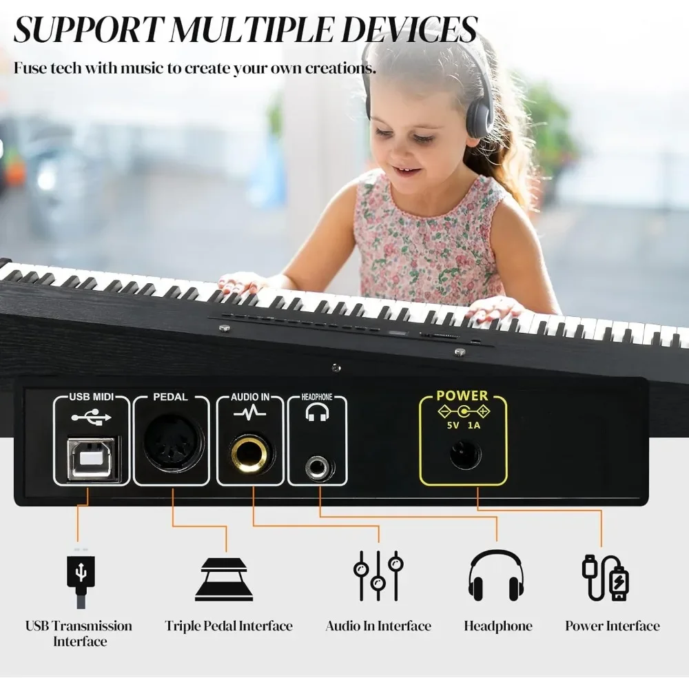 Digital Piano 88-Key Weighted Action Electric Piano 4