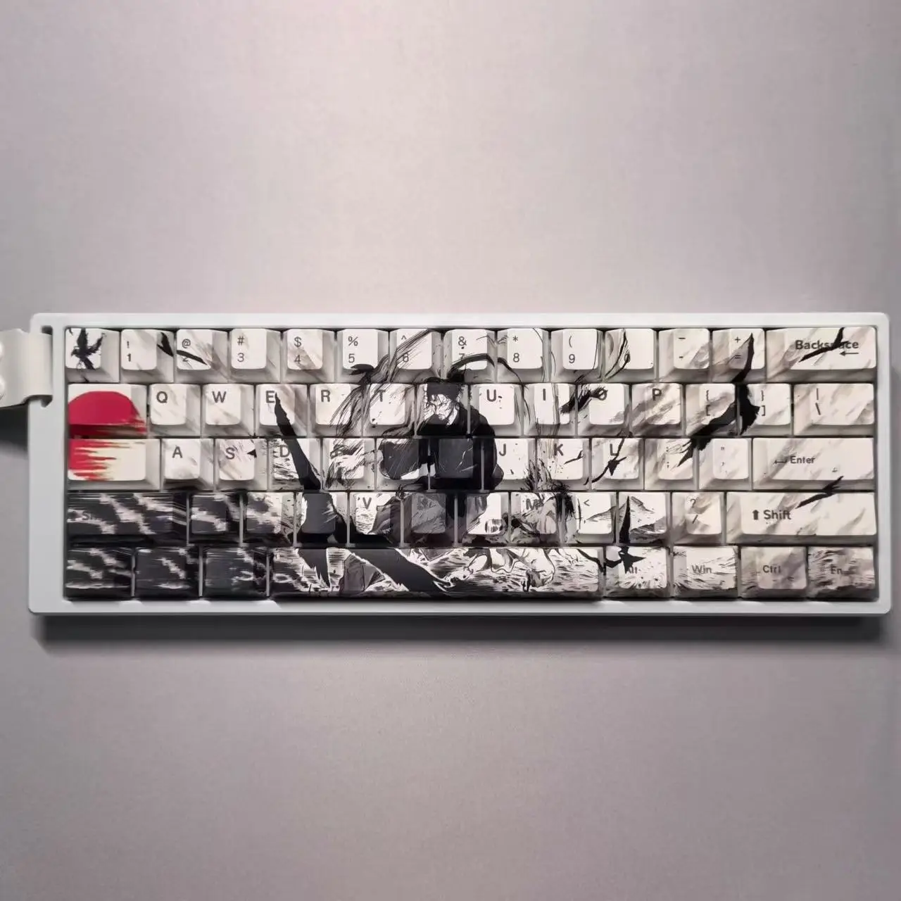 Keycaps Sunset Warrior Theme Set PBT Five Sided Sublimation Custom Cherry Profile Keycaps for Mechanical Keyboards Accessories