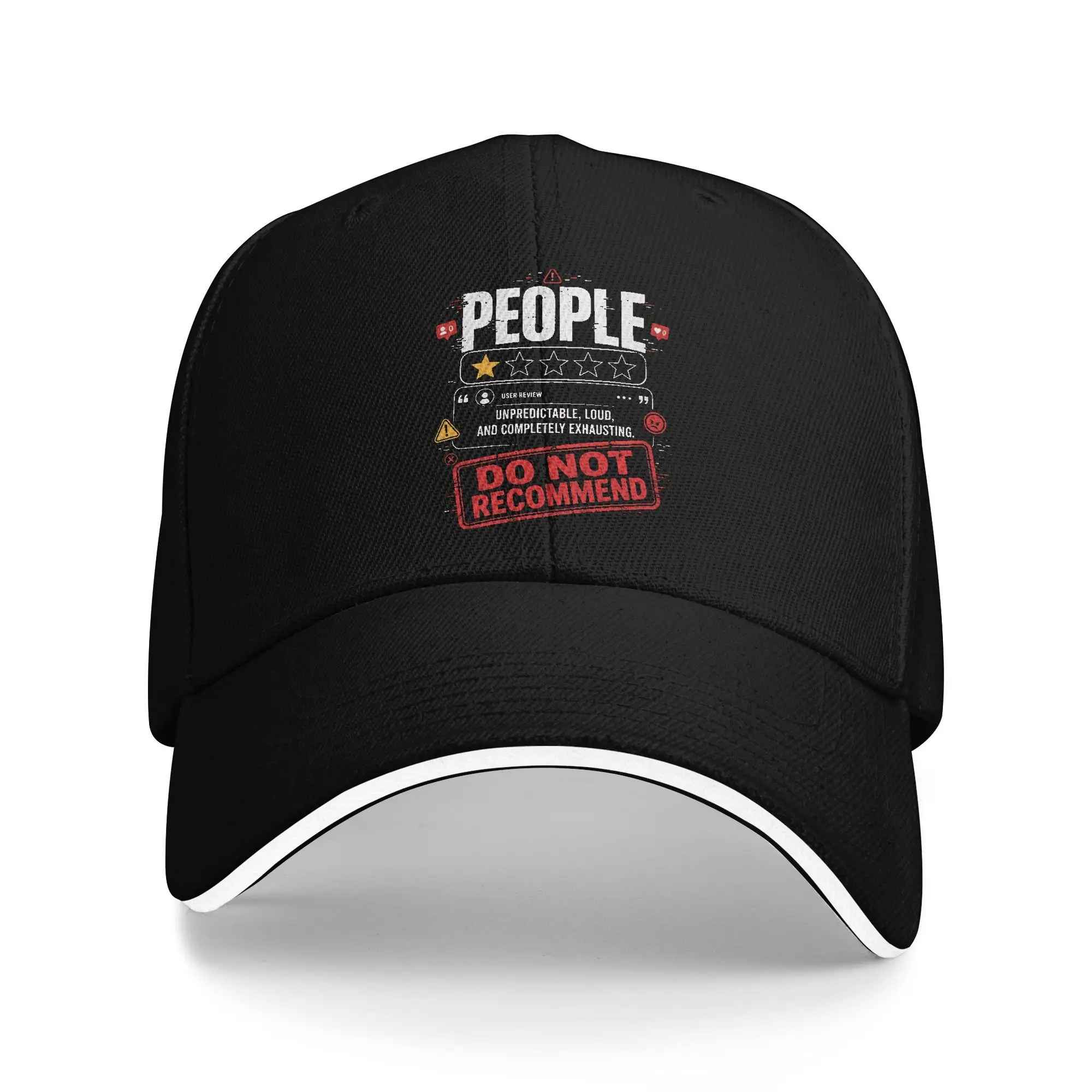 People One Star Rating  Baseball Caps Casual Total Nightmare  Would Not Recommend Sandwich Hat for Men Women Adjustable Dad Hat