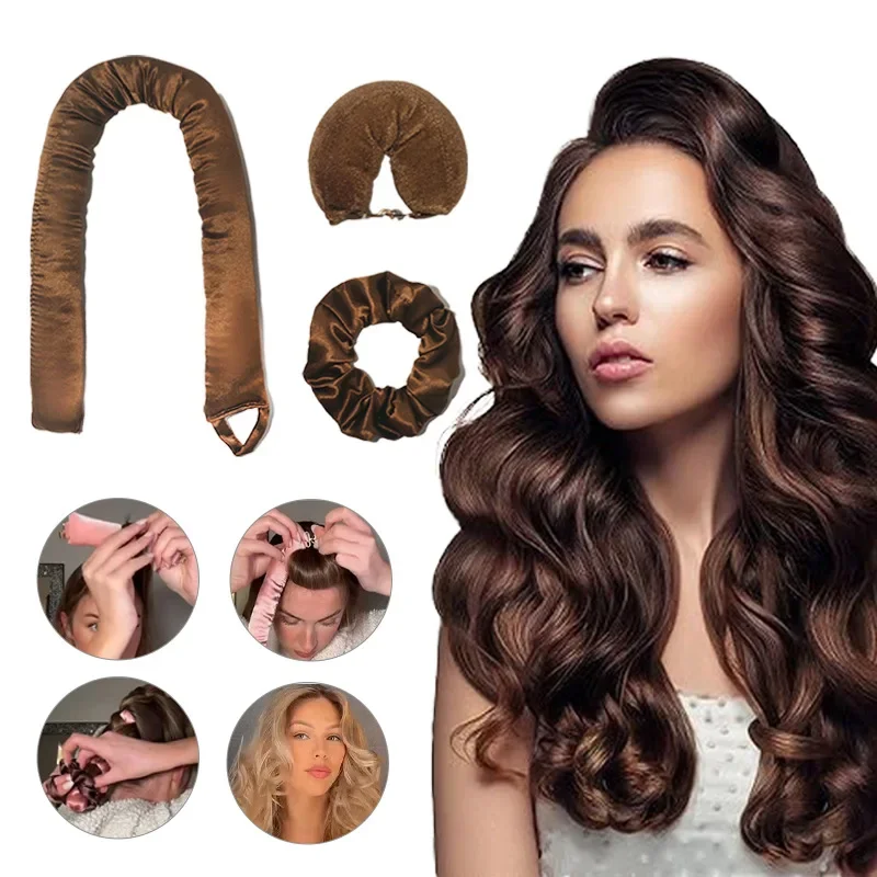 

New Sleep Curling Tool Heatless Curling Rod Headband Silk Curls Ribbon Hair Flexi Rollers Lazy Hair Curlers Hair Styling Tools