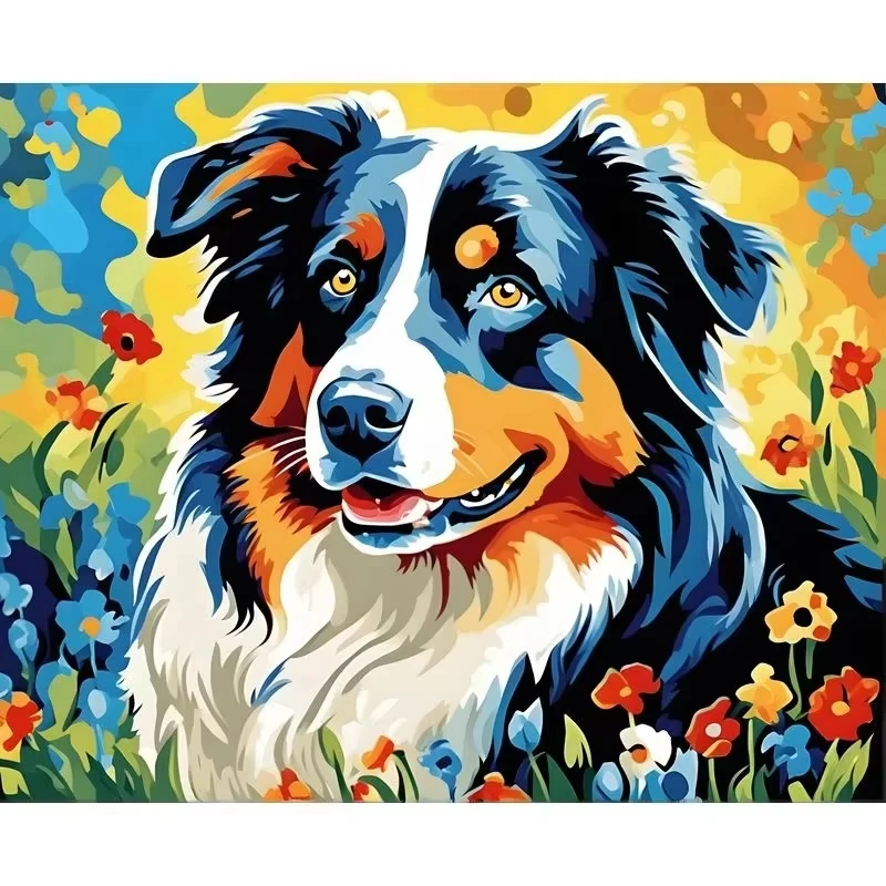 Diy Painting By Number Kits For Adults Dog Animals Picture By Numbers Handmade Acrylic Paint On Canvas Home Decoration