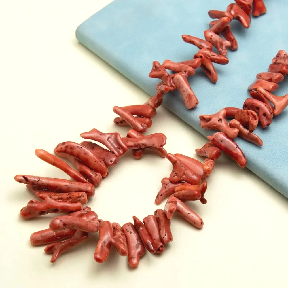 

Trendy Jewelry Natural Red Coral Branches Bead Irregular Shape 5x16mm-7x42mm Charm Women DIY Jewelry Making Accessories Gift
