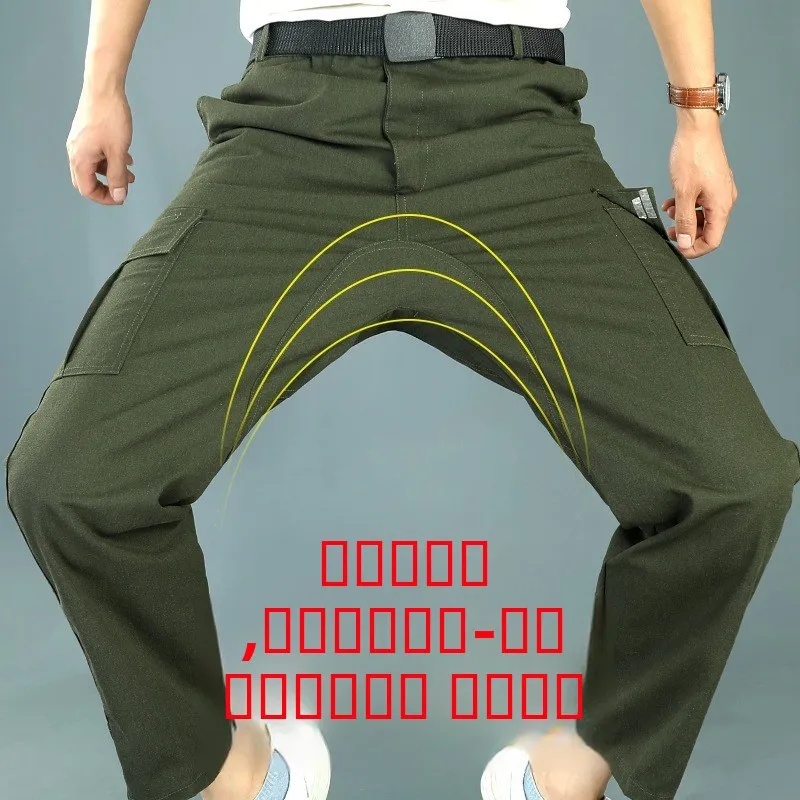 

Мужские винтажные рабочие брюки в американском стиле, свободные повседневные брюки с манжетами и множеством карманов, модные длинные брюки для мужчин