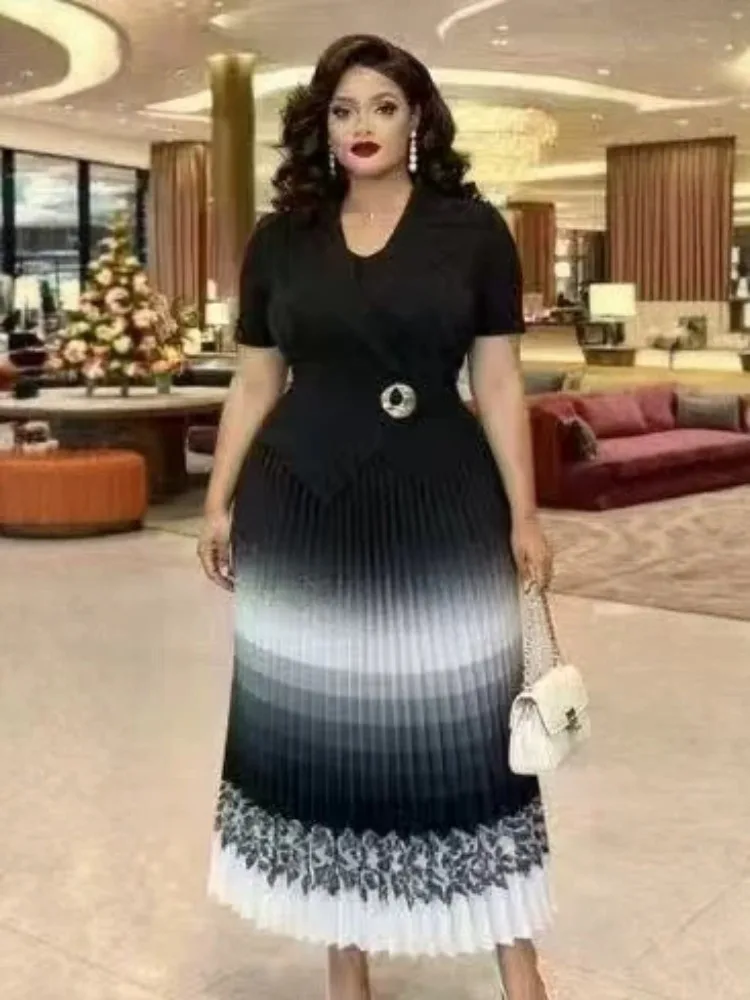 Miyake 2026 Loose Women's New Dress Fashion Printing Gradual Change Fashion Pleated Pendulum Dress - view 2