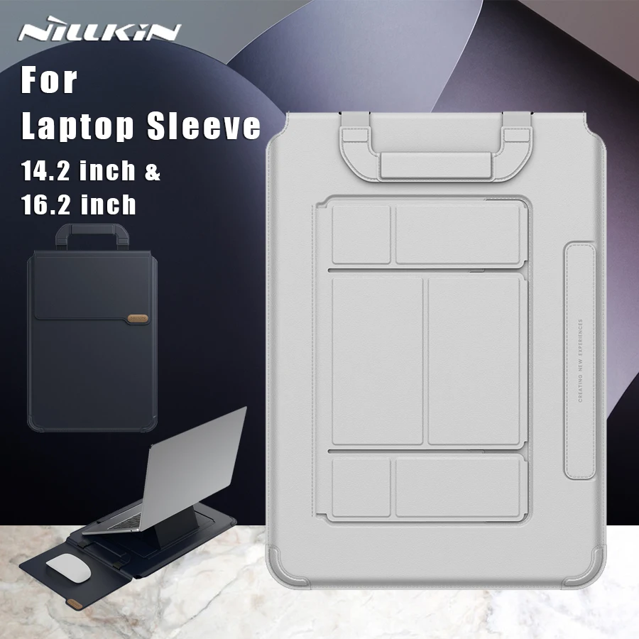 Nillkin For Macbook Pro13 14 15 16 inch Versatile Pro Laptop Sleeve Vegan Leather Adjustable Stand Mouse Pad Business Laptop Bag