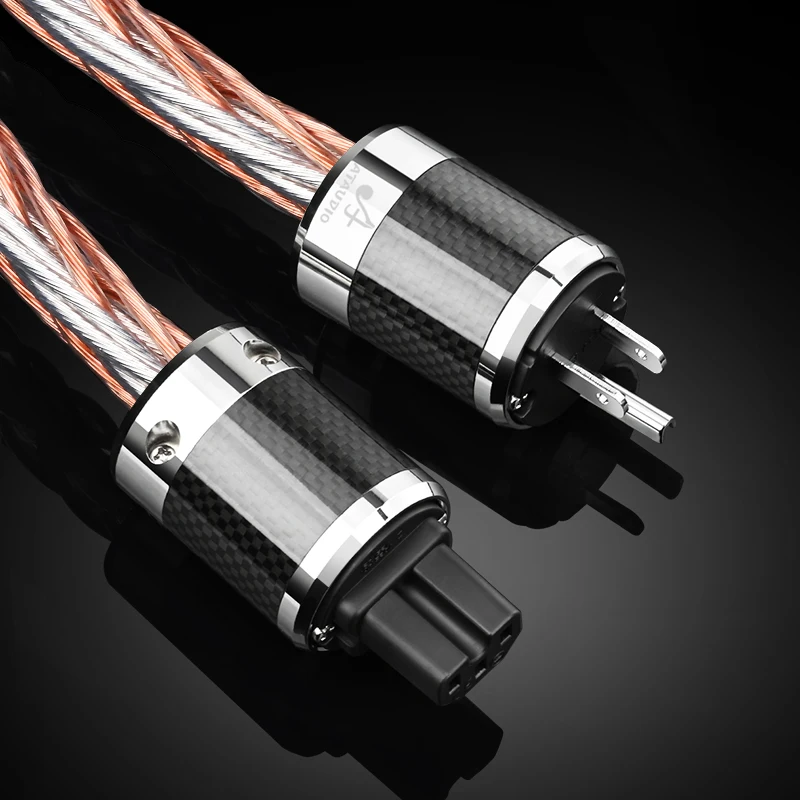 ATAUDIO Hifi Power Kabel Hallo End OCC und Silber Gemischt AC Power Kabel Für Verstärker CD und AMP EU UNS Carbon fiber Power Stecker 3