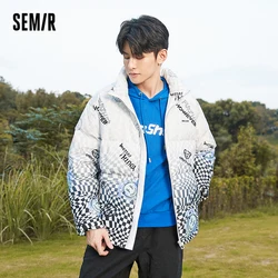 Semir Down Jacket Men Winter Loose Thick Comfortable Stand Collar Trendy Fashion Casual Design Sense Personality Coat