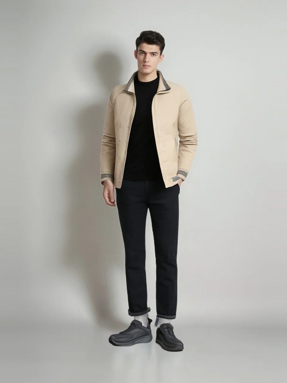 DIMUSI-Chaqueta Bomber para hombre, abrigo informal, cortavientos con cremallera, uniforme de béisbol, primavera y otoño