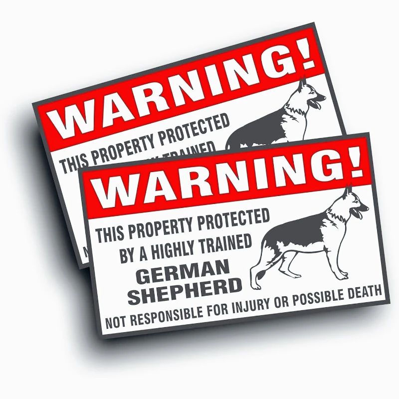 

Warning Decal Property Protected By A Highly Trained German Shepherd Guard Dog Pet Window Sticker 15CM PVC KK